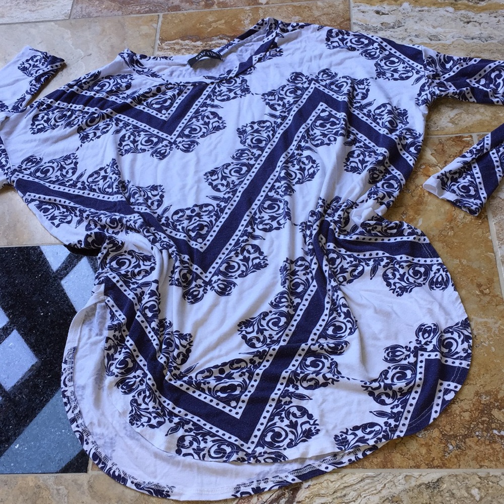 Fab’rik Supersoft & Stretchy navy/white round hems